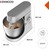 Kenwood Chef XL KVL4100S – 1 200 W, 6,7 L Edelstahlsch