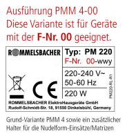 Rommelsbacher PM 220 Nudelmaschine – 150 W, Aluminium-