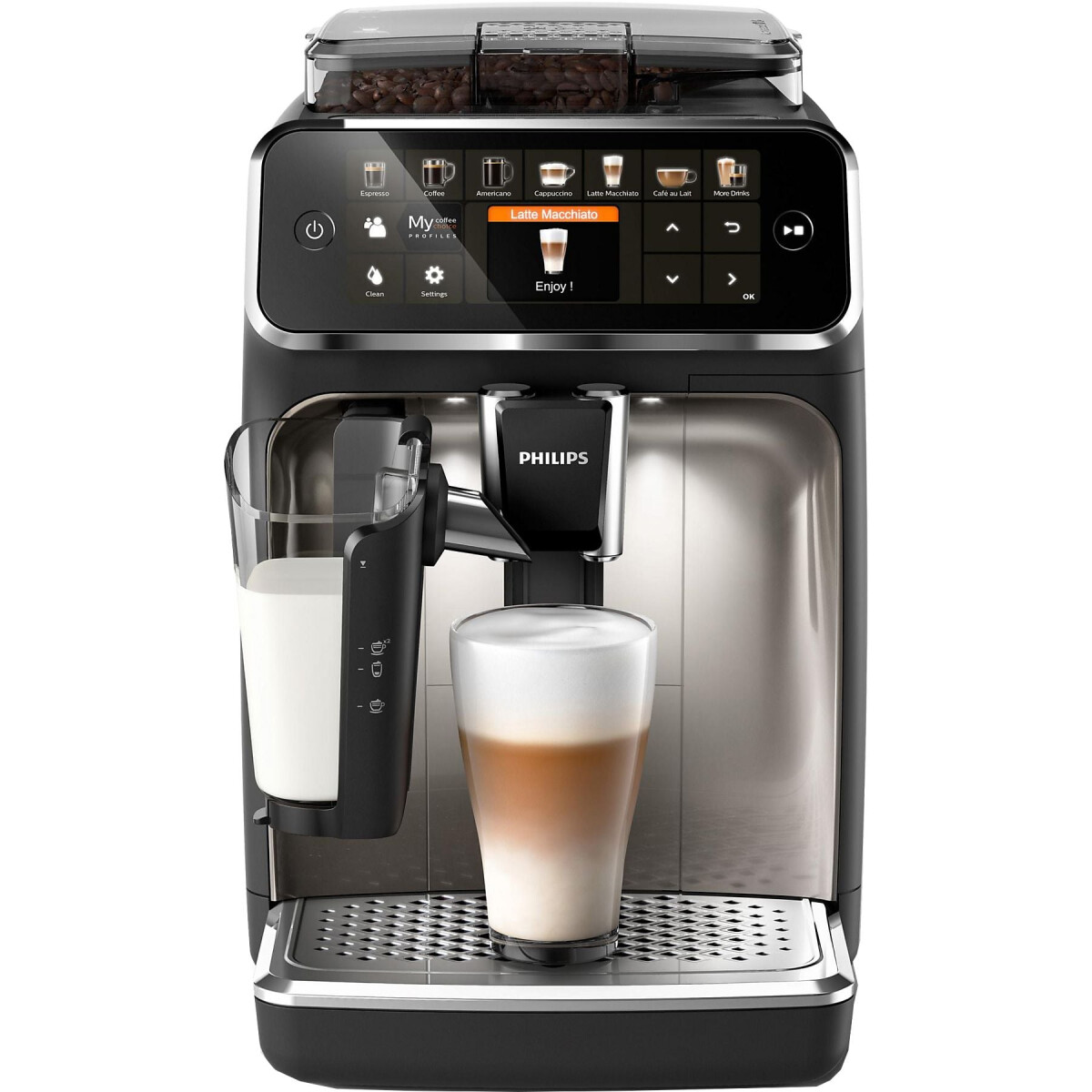 Philips EP5447/90 LatteGo Kaffeevollautomat Black Chrome...