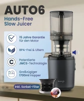 Kuvings AUTO6 KHS-660SE Slow Juicer 1,7L Gun Metal 4