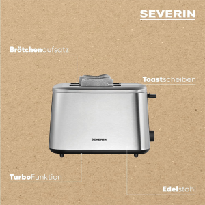 SEVERIN AT2513 Turbo Toaster mit 50% schnelleres gebräuntes Toast dank 1600 W Leistung