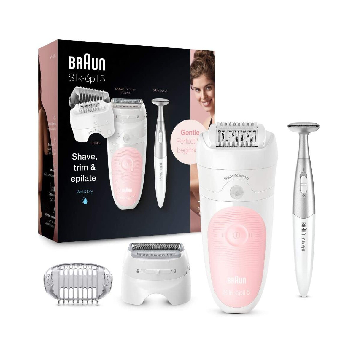 Braun 5-820 Silk Epil Epilierer, Weiß/Pink