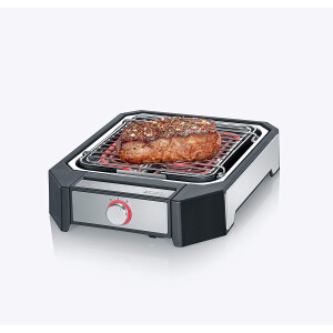 SEVERIN PG8545 Steakboard (2.300 W, Max. 500°C, 2 Leistungsstufen, Grillfläche 23x25,5 cm) schwarz