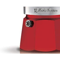 Bialetti 0004942 Italienische Kaffeemaschine, Aluminium, rot, 3 Tassen