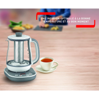 Tefal BJ551B10 Tastea Teemaschine, 8 Temperaturstufen, Fassungsvermögen 1,5 l, herausnehmbarer Edelstahl-Teesieb, Warmhaltefunktion, robuster Glaskörper, Standfuß 360°