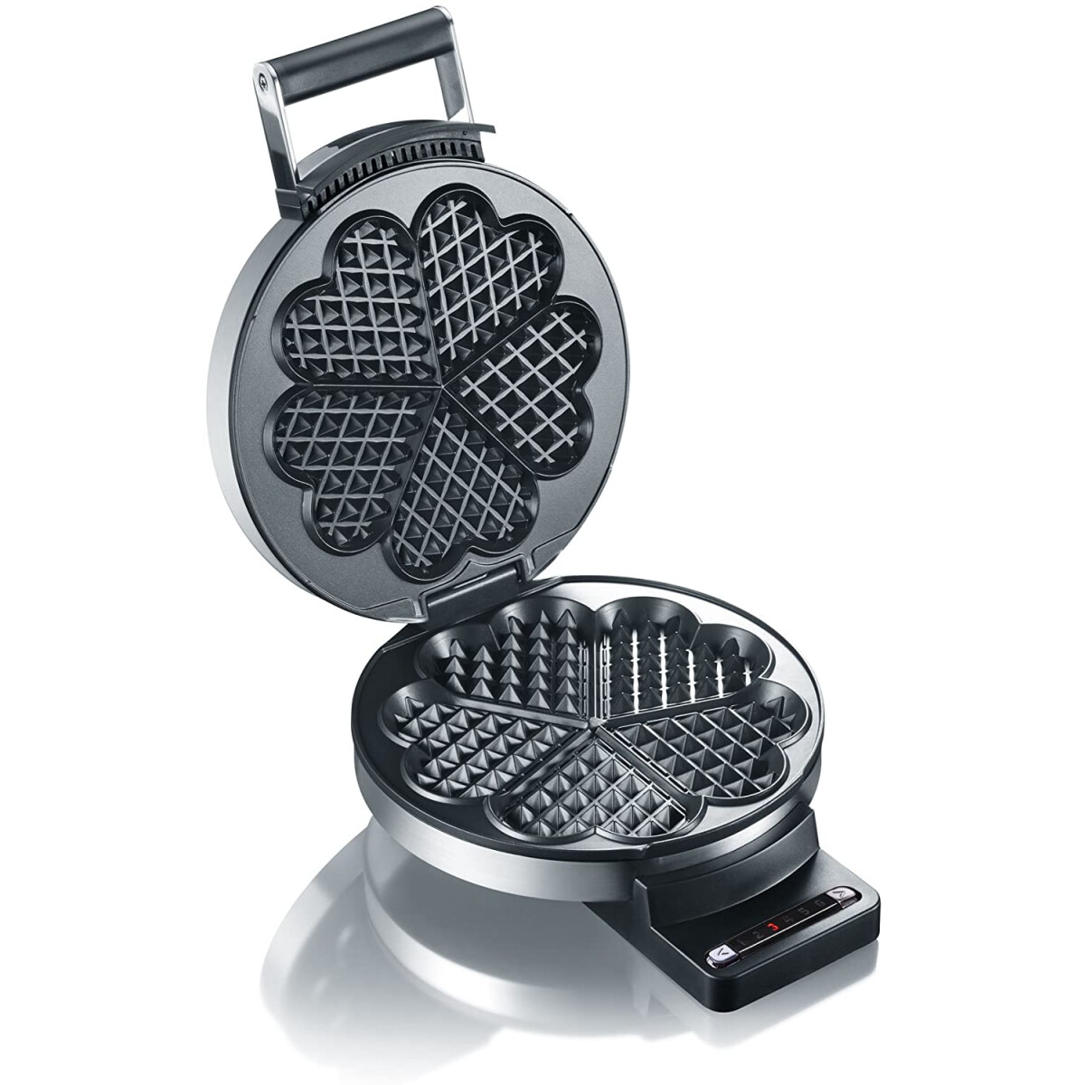GRAEF WA80 Waffeleisen - Edelstahl, Herzform-Waffeln, 6...
