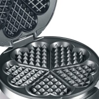 GRAEF WA80 Waffeleisen - Edelstahl, Herzform-Waffeln, 6 Br&a