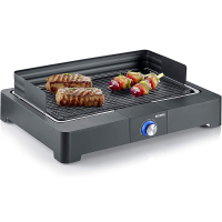 SEVERIN PG8562 Tischgrill mit Aluminium-Grillplatte, Schwarz 2200W