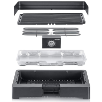 SEVERIN PG8562 Tischgrill mit Aluminium-Grillplatte, Schwarz 2200W