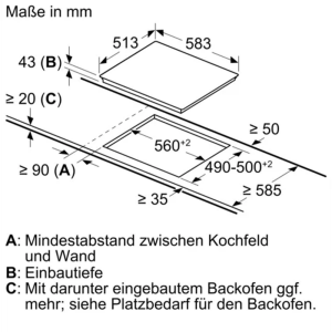 Bosch NKN645GA2E Serie 4 Elektro-Kochfeld 60 cm herdgesteuert, Schwarz, Mit Rahmen aufliegend