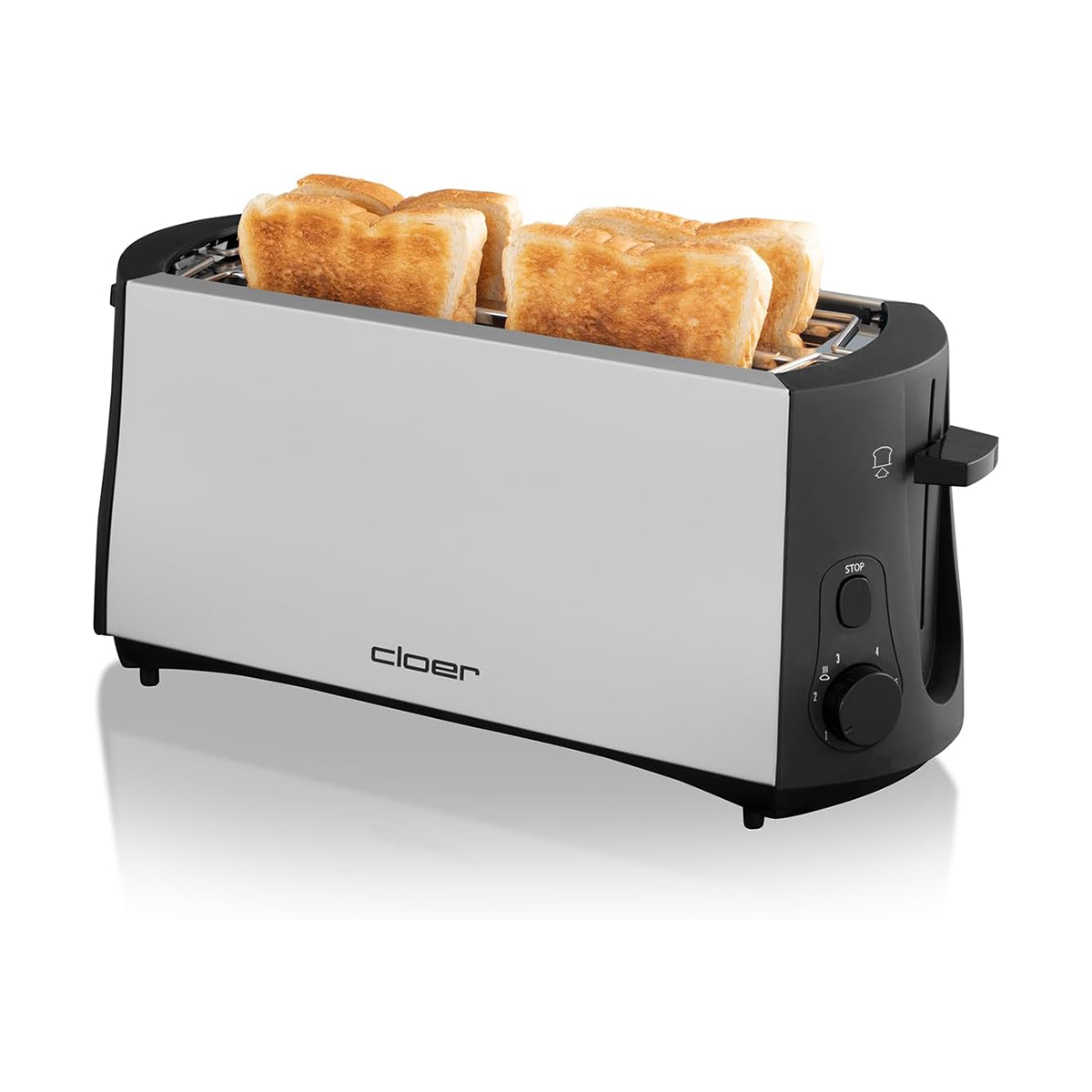 Cloer 3710 4-Scheiben-Toaster, 1380W, Temperatursensor,...